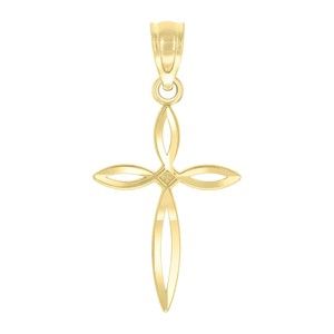 10kt 10k Yellow Gold Womens Cross Religious Charm Pendant